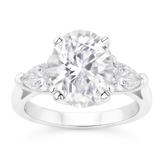 Natural Diamond Ring 4.30ct - White Gold 14K
