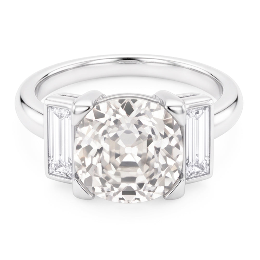 Natural Diamond Ring 4.30ct - White Gold 14K