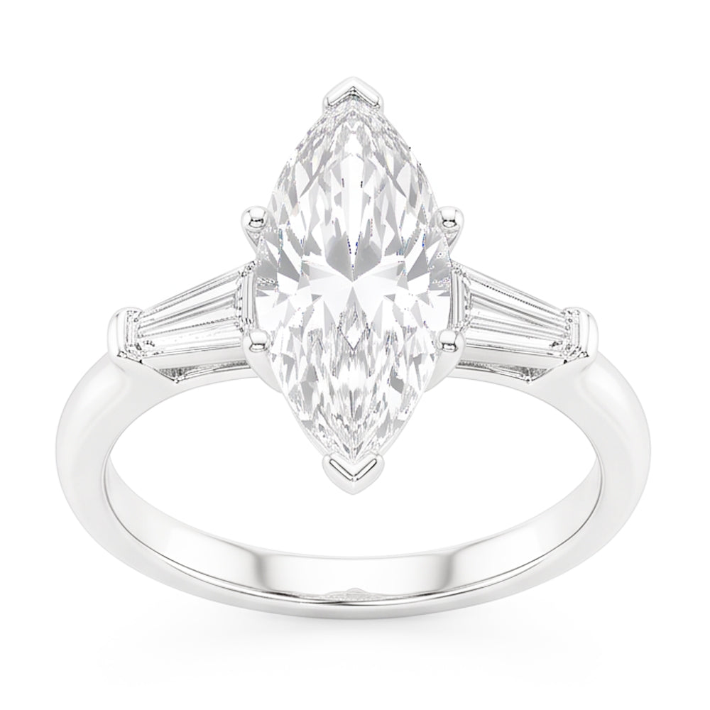 Natural Diamond Ring 4.50ct - White Gold 14K