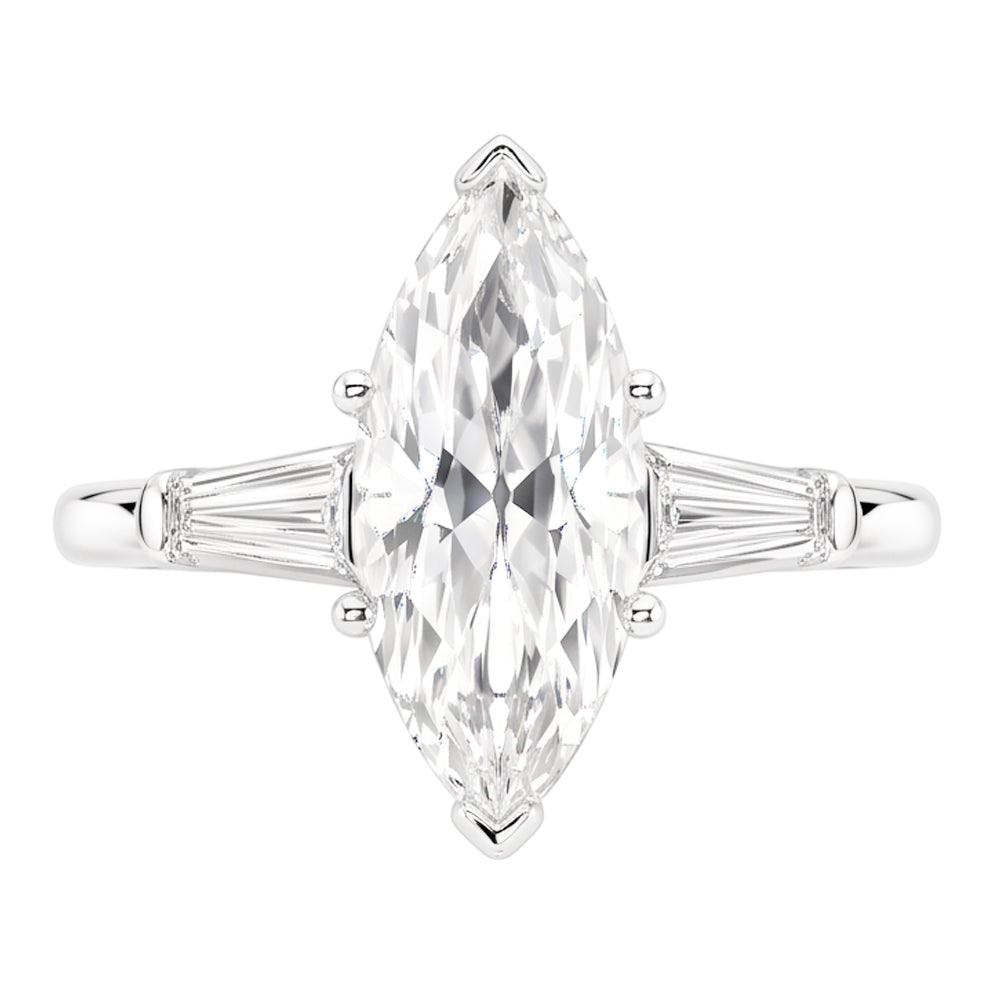 Natural Diamond Ring 4.50ct - White Gold 14K