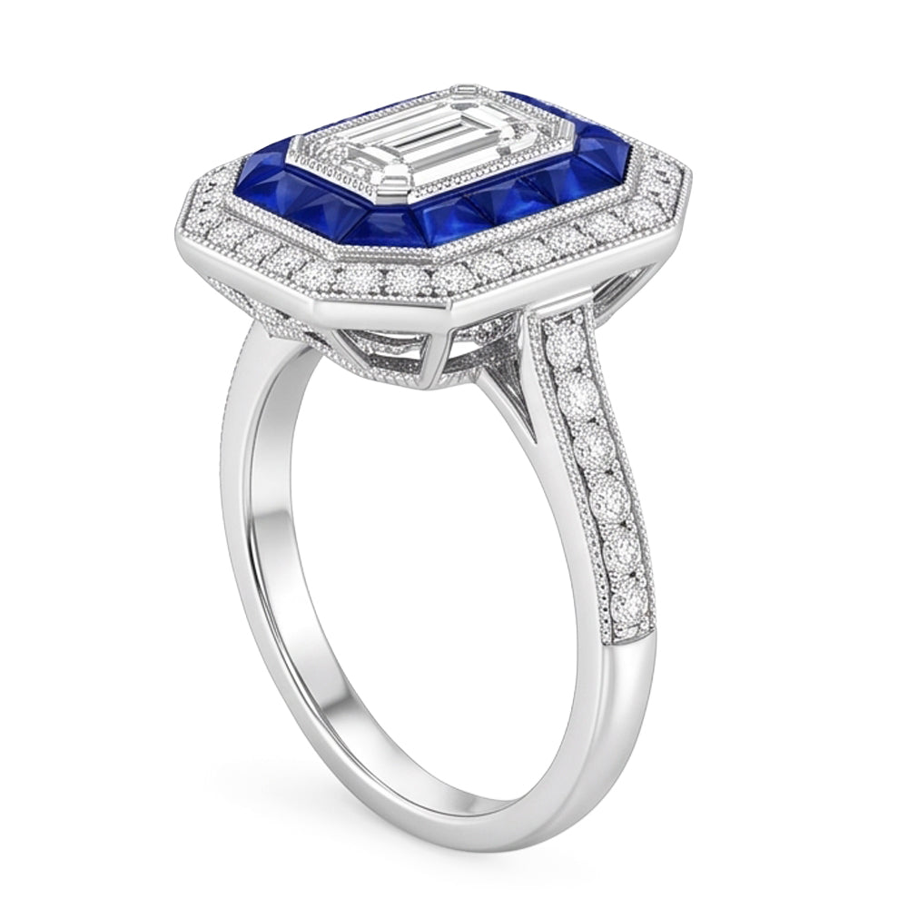 Natural Diamond Ring 4.50ct - White Gold 14K