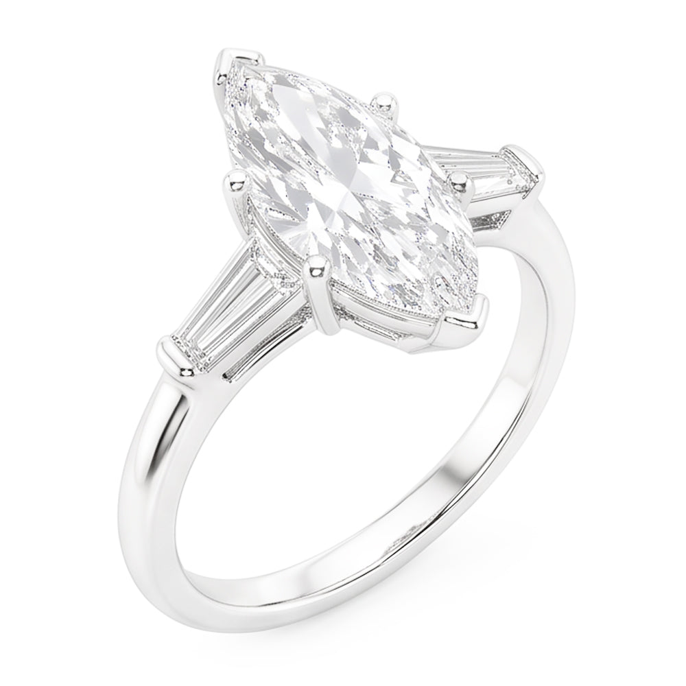 Natural Diamond Ring 4.50ct - White Gold 14K