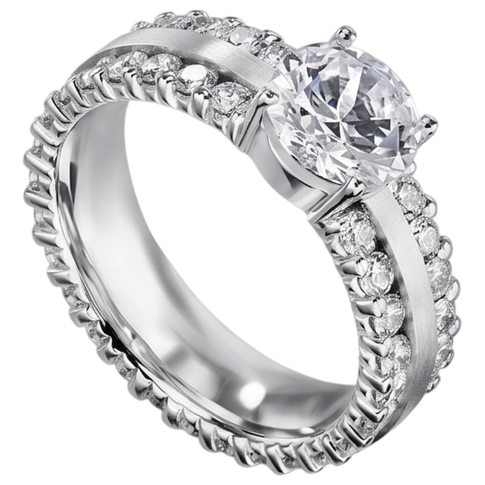 Natural Diamond Ring 4.70ct - White Gold 14K