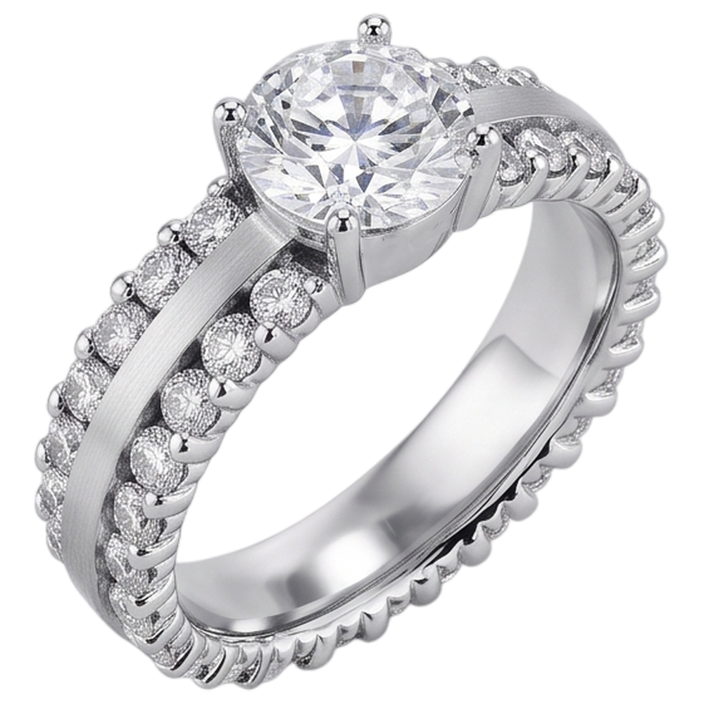 Natural Diamond Ring 4.70ct - White Gold 14K