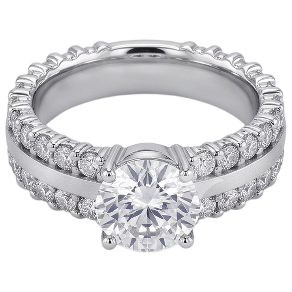 Natural Diamond Ring 4.70ct - White Gold 14K
