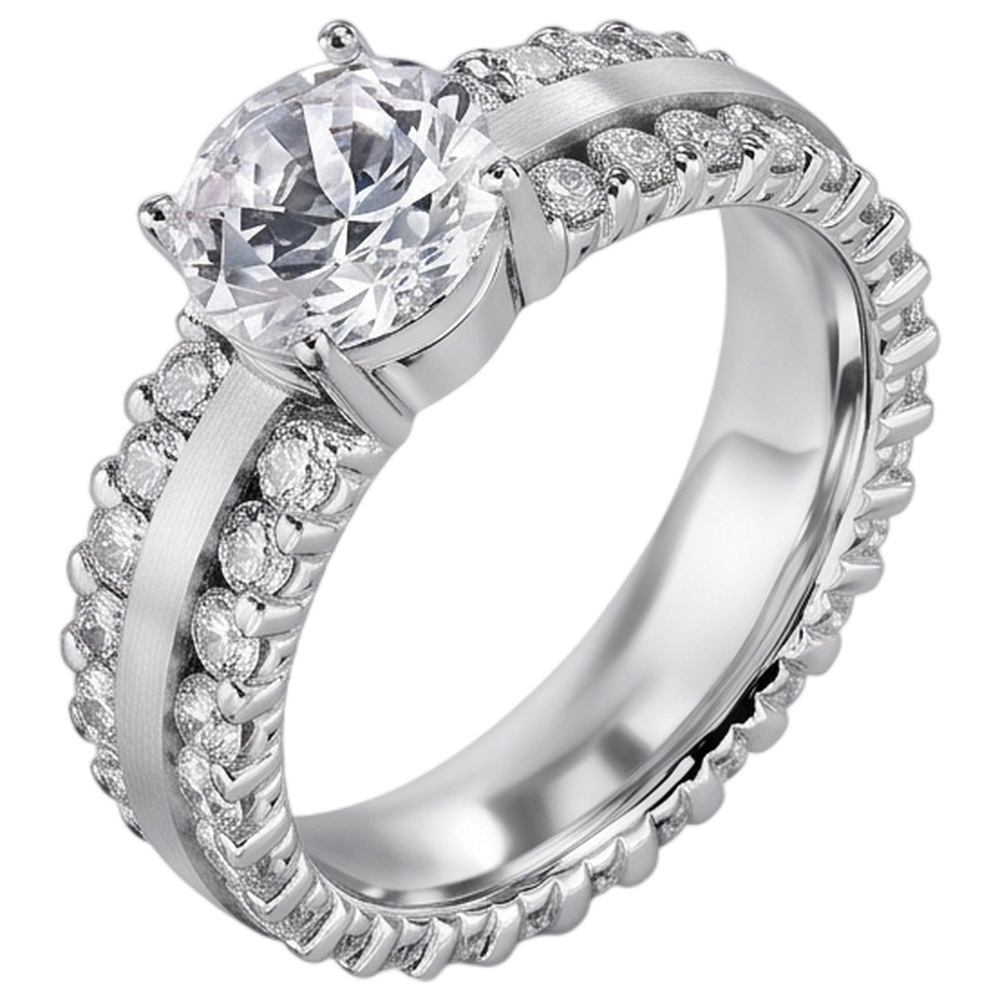 Natural Diamond Ring 4.70ct - White Gold 14K
