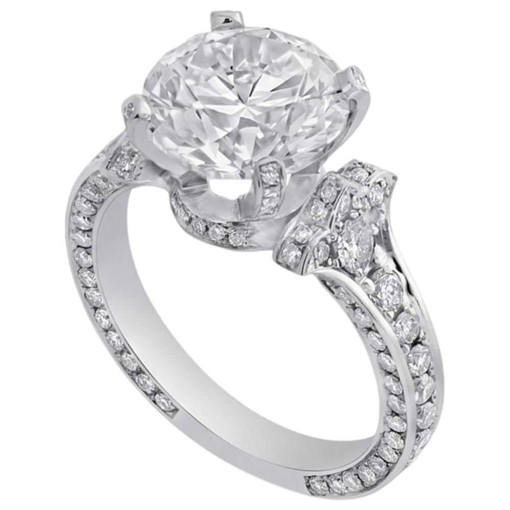 Natural Diamond Ring 4.75ct - White Gold 14K