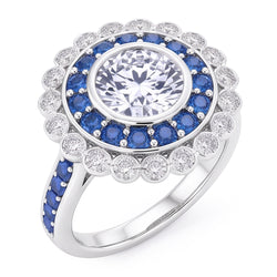 Natural Diamond Ring 4ct - White Gold 14K