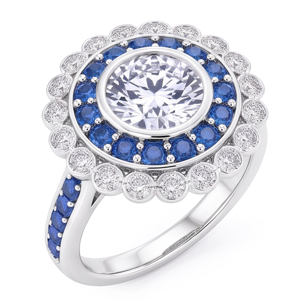 Natural Diamond Ring 4ct - White Gold 14K