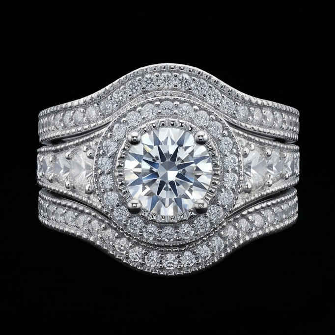 Natural Diamond Ring 4ct - White Gold 14K