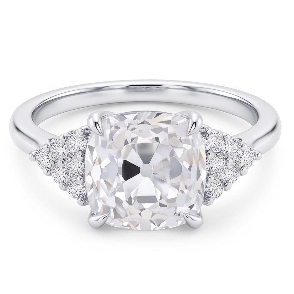 Natural Diamond Ring 4ct - White Gold 14K