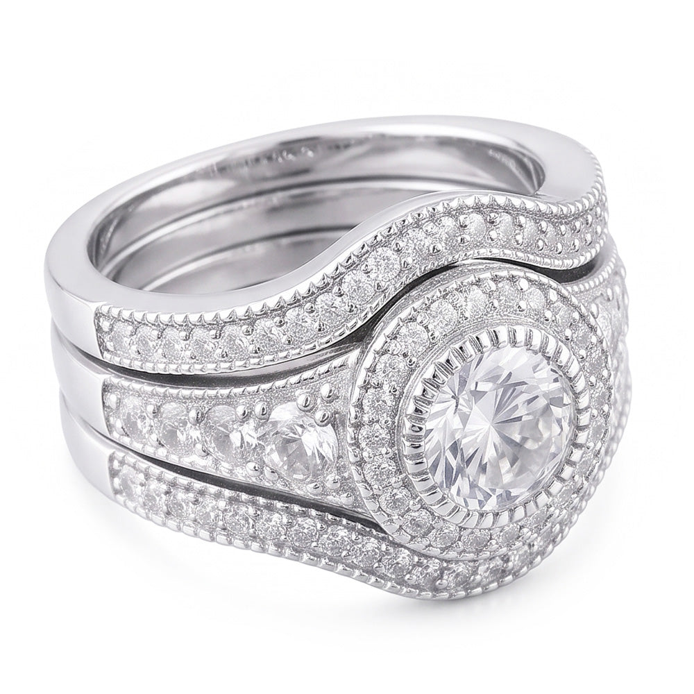 Natural Diamond Ring 4ct - White Gold 14K