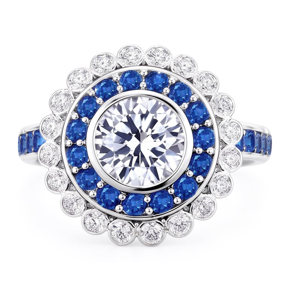 Natural Diamond Ring 4ct - White Gold 14K