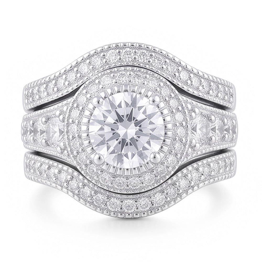 Natural Diamond Ring 4ct - White Gold 14K