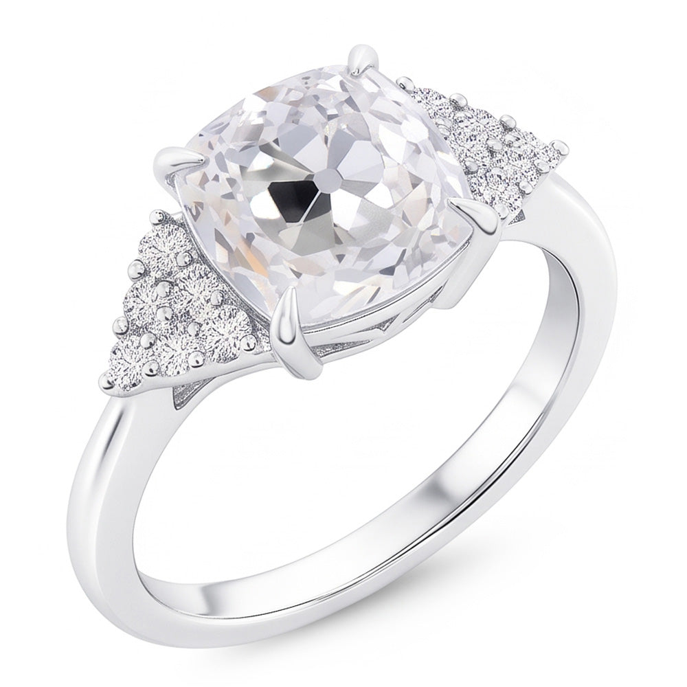 Natural Diamond Ring 4ct - White Gold 14K
