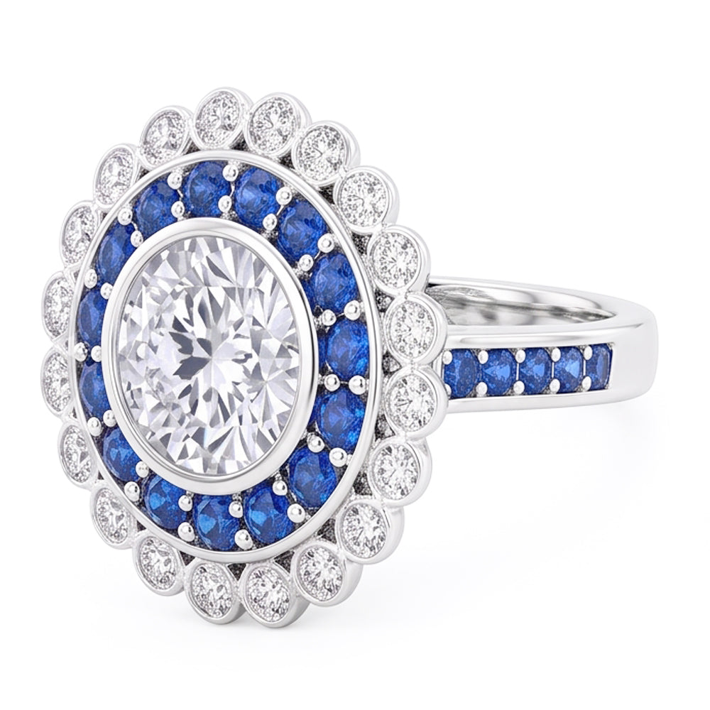 Natural Diamond Ring 4ct - White Gold 14K