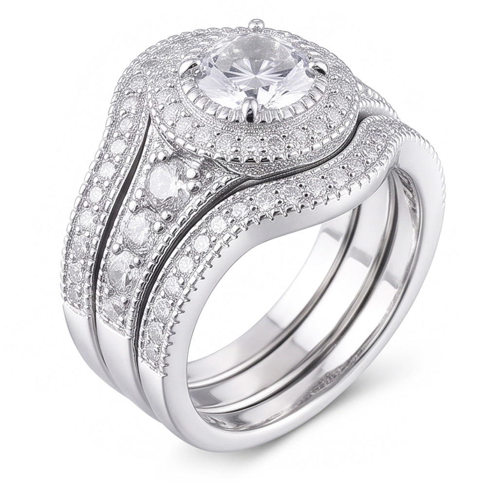 Natural Diamond Ring 4ct - White Gold 14K