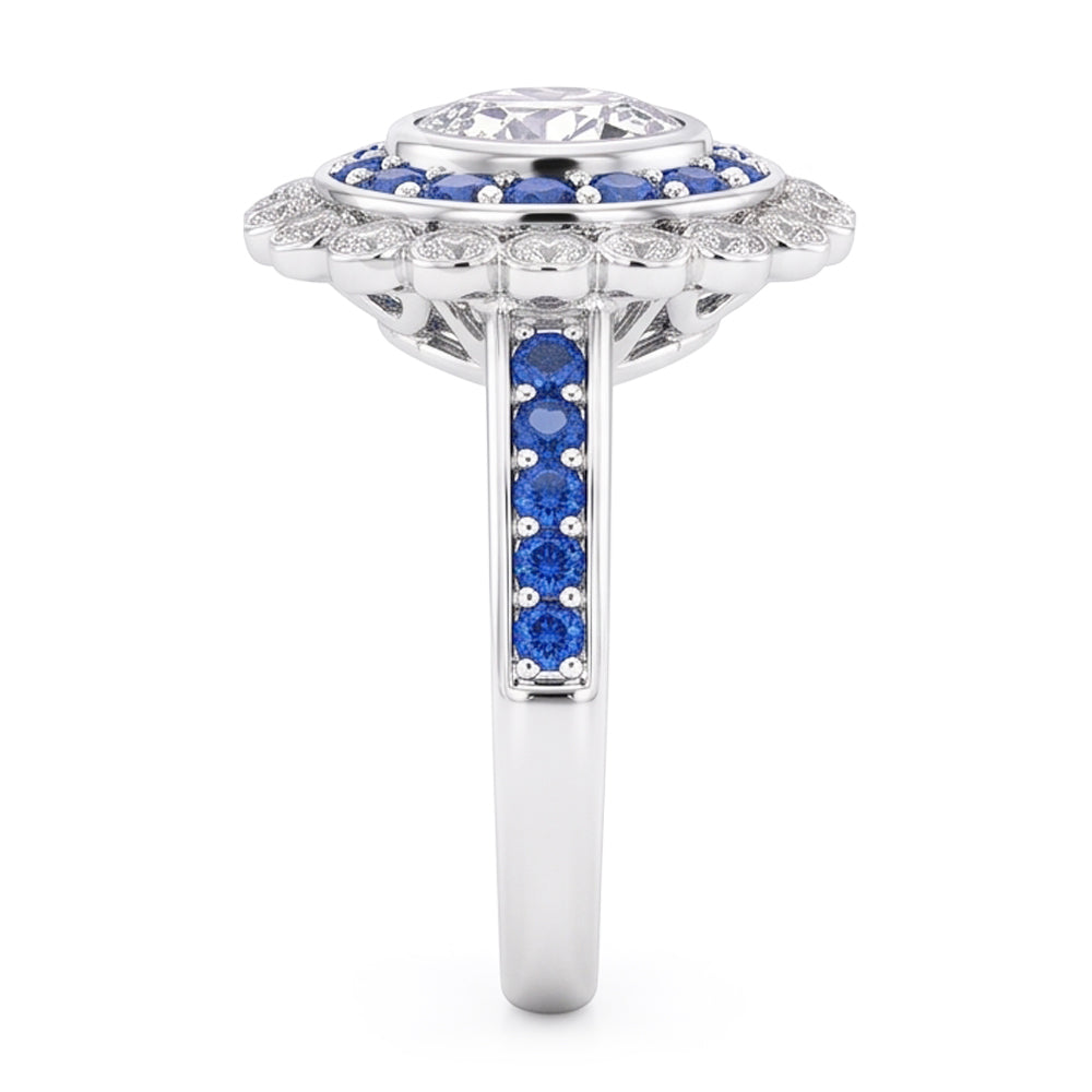 Natural Diamond Ring 4ct - White Gold 14K