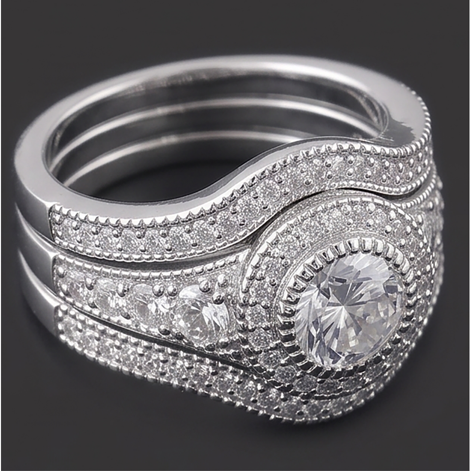 Natural Diamond Ring 4ct - White Gold 14K