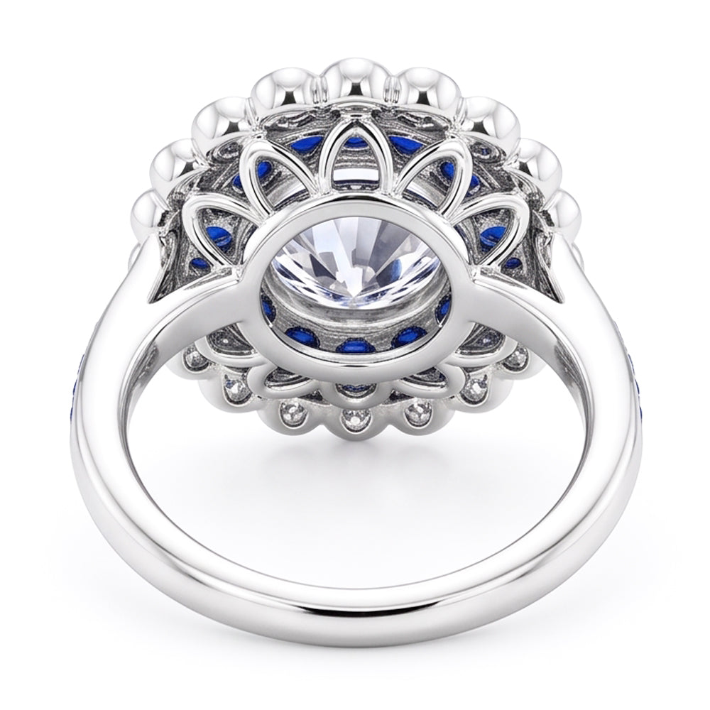 Natural Diamond Ring 4ct - White Gold 14K