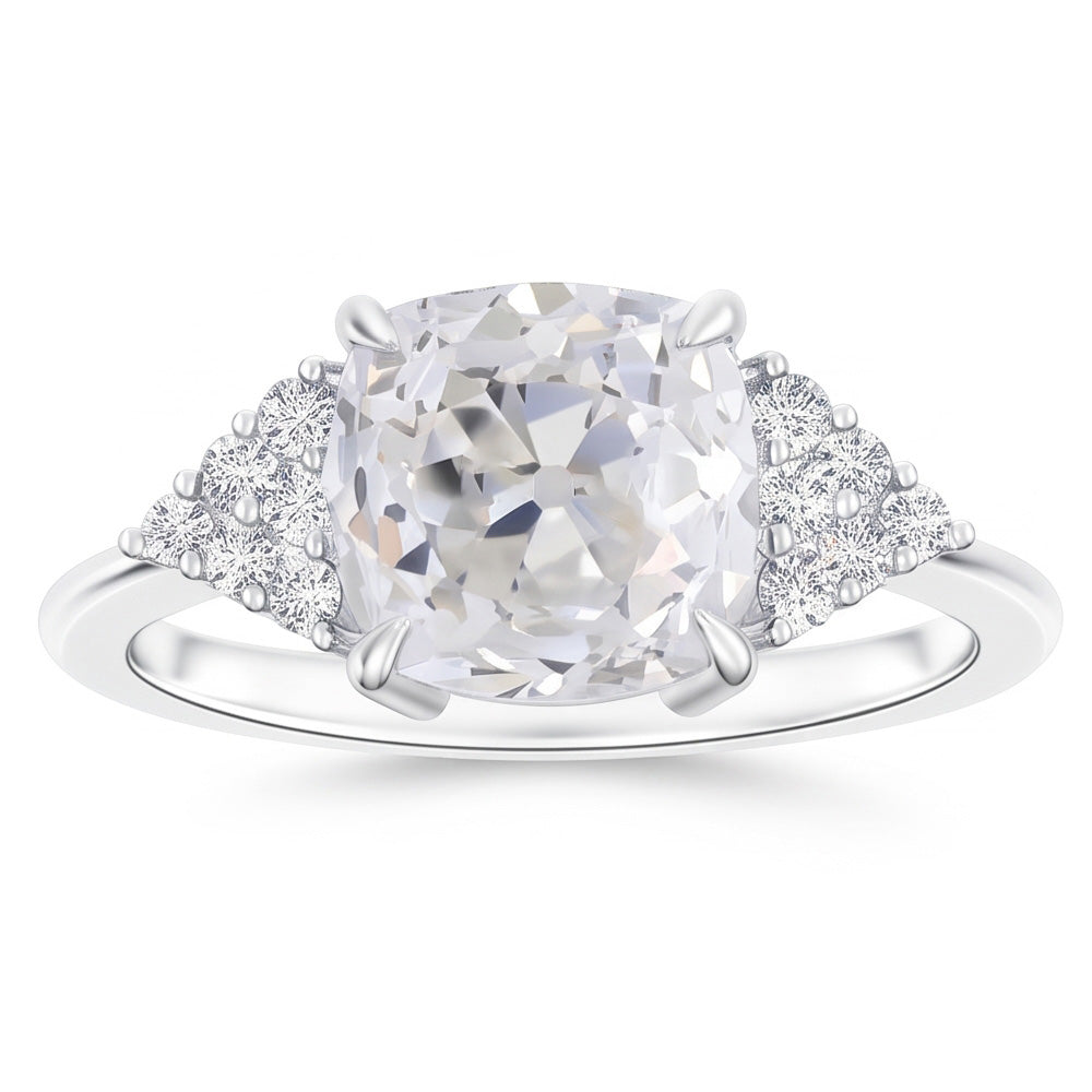 Natural Diamond Ring 4ct - White Gold 14K