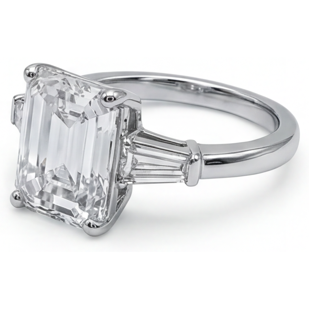 Natural Diamond Ring 5.80ct - White Gold 14K