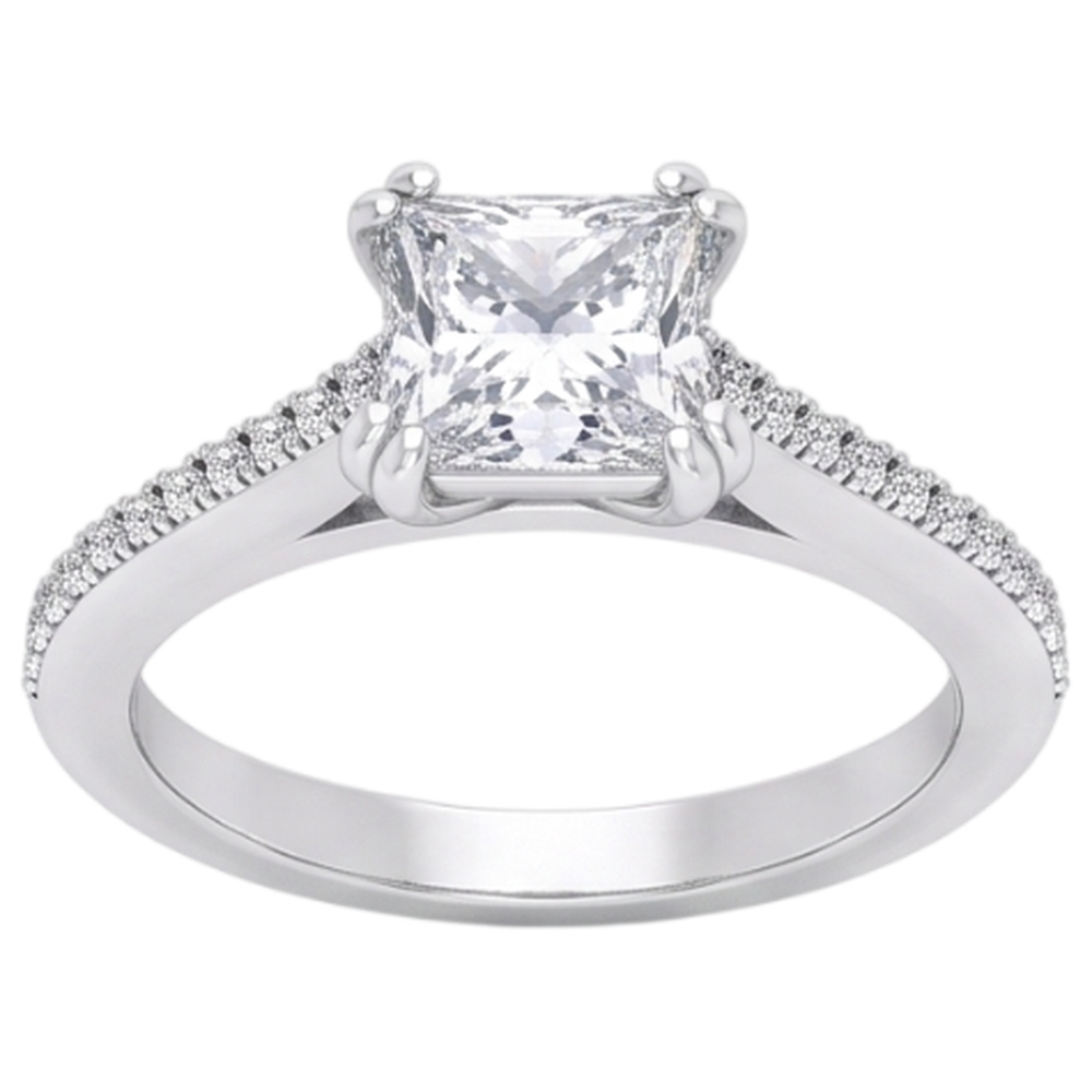 Natural Diamond Ring 5ct - White Gold 14K