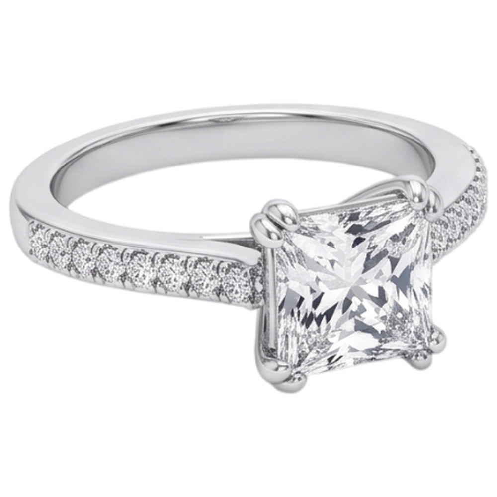 Natural Diamond Ring 5ct - White Gold 14K
