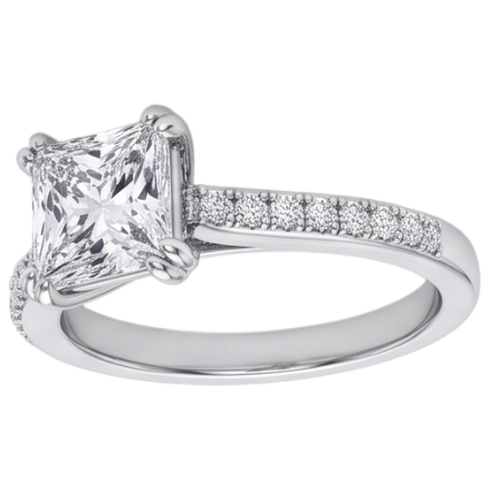 Natural Diamond Ring 5ct - White Gold 14K