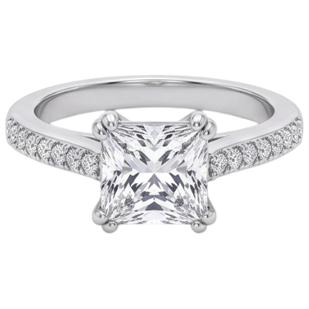 Natural Diamond Ring 5ct - White Gold 14K
