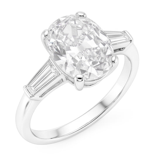 Natural Diamond Ring 6.50ct - White Gold 14K