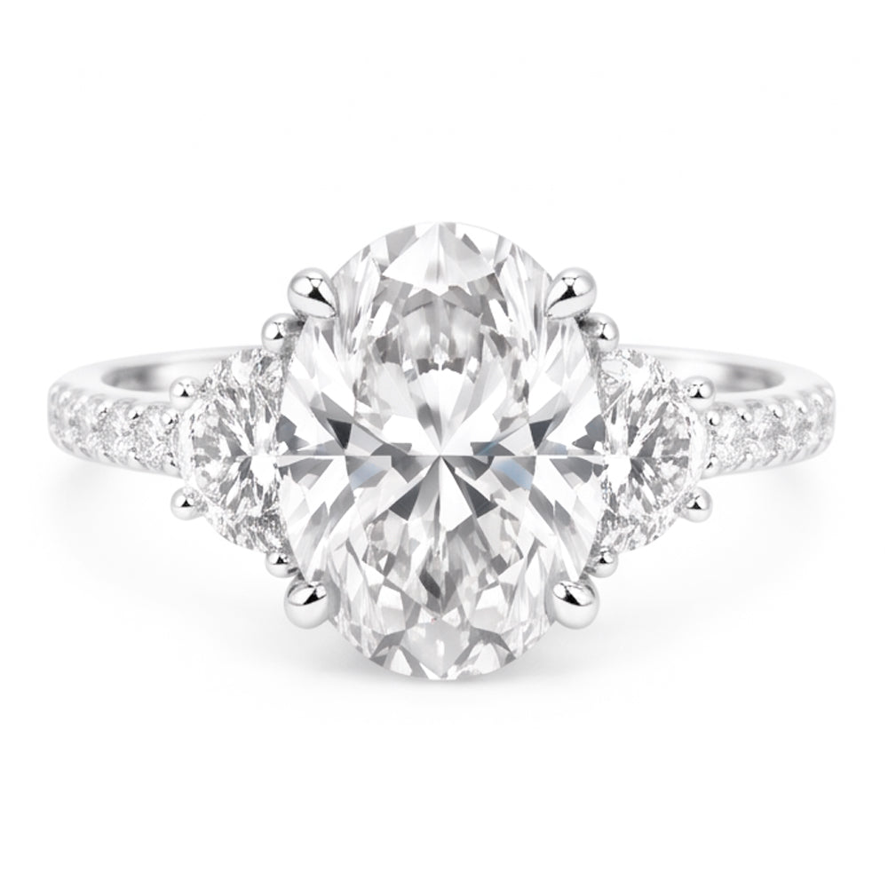 Natural Diamond Ring 7.30ct - White Gold 14K
