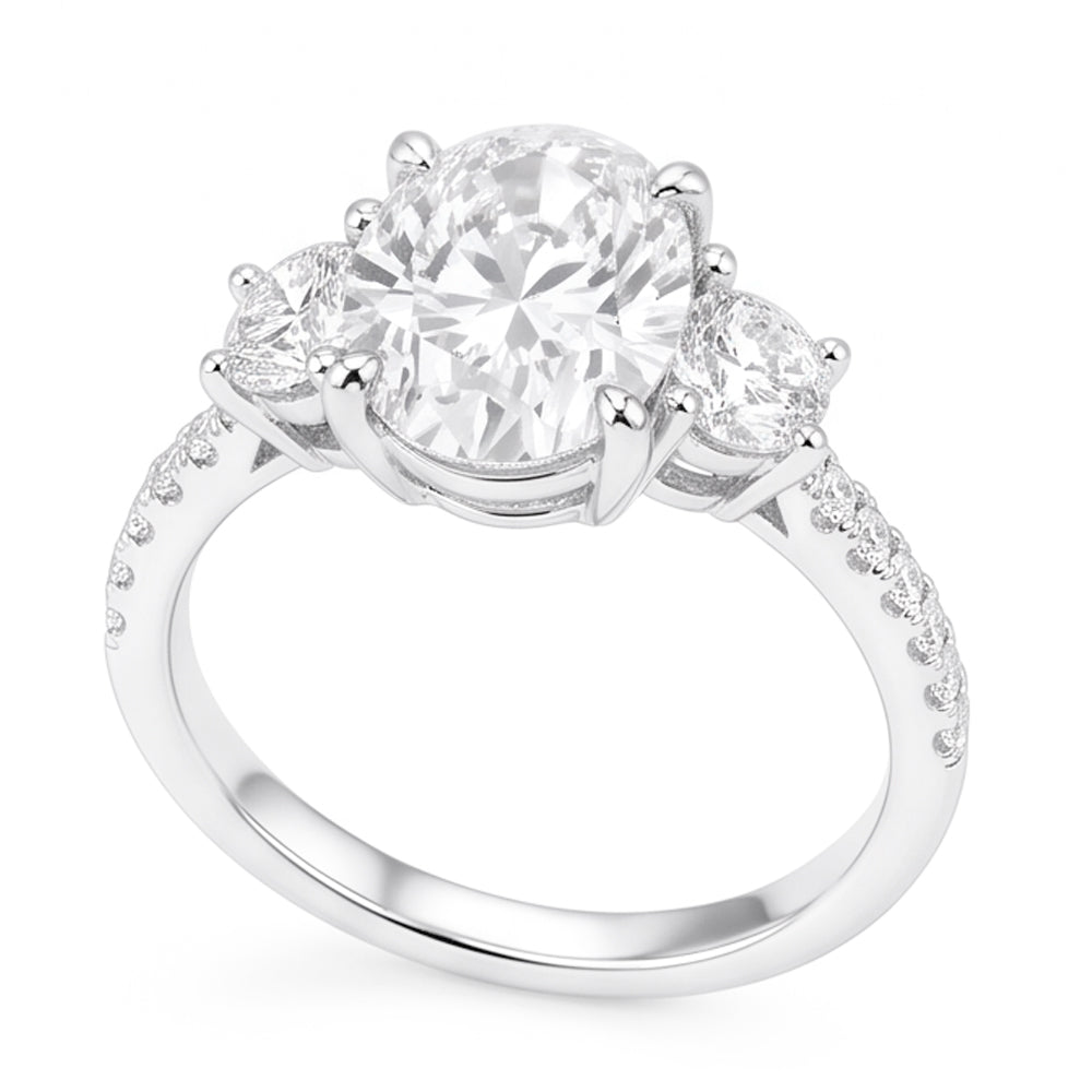 Natural Diamond Ring 7.30ct - White Gold 14K