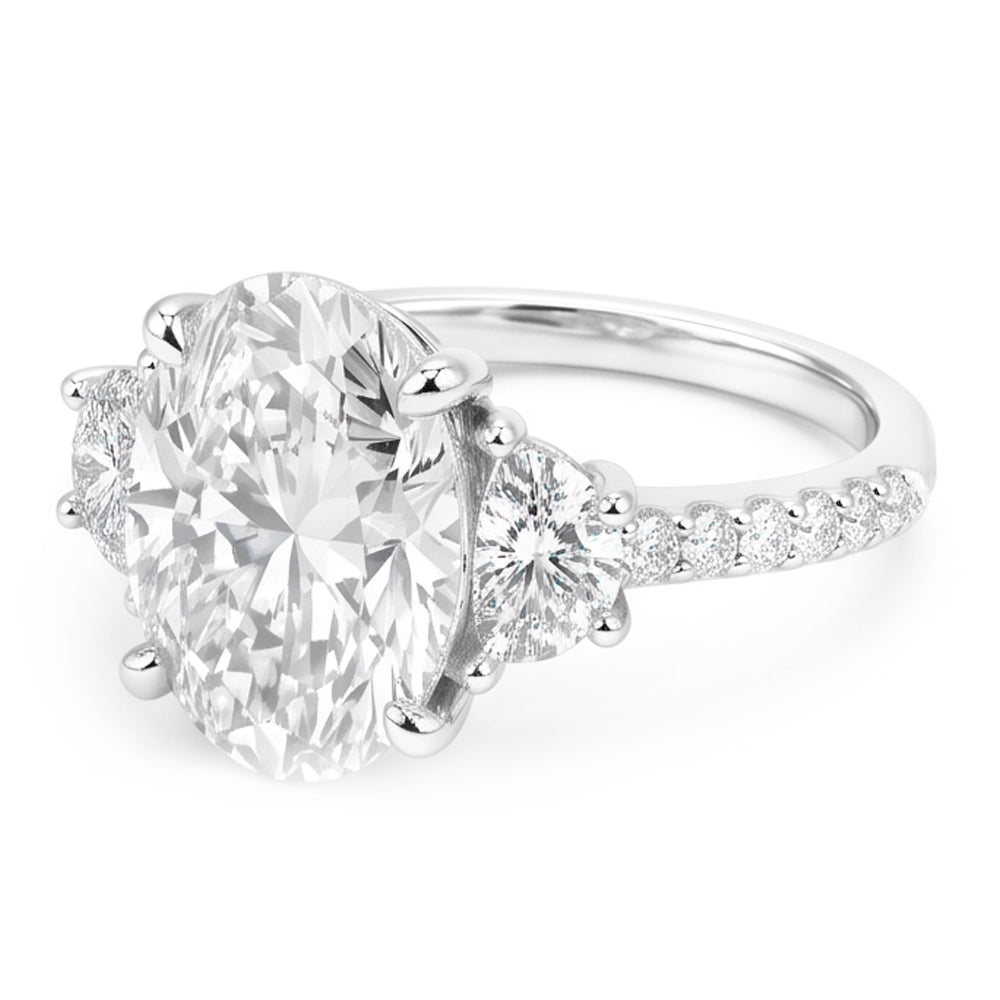Natural Diamond Ring 7.30ct - White Gold 14K