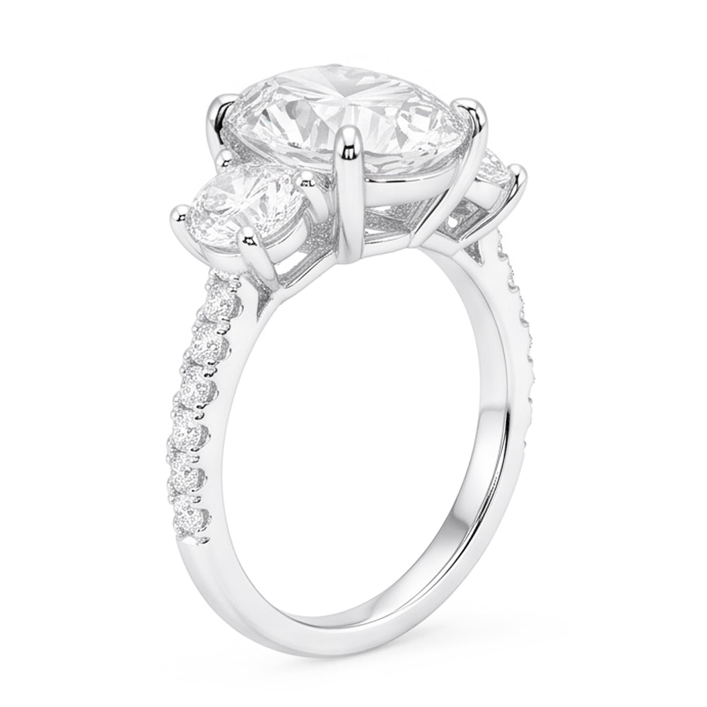 Natural Diamond Ring 7.30ct - White Gold 14K