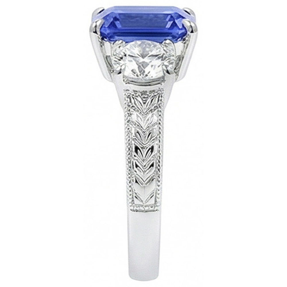 natural emerald sapphire 3ct ring top view
