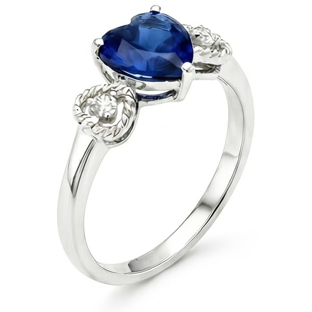 natural round sapphire 2.25ct ring side angle