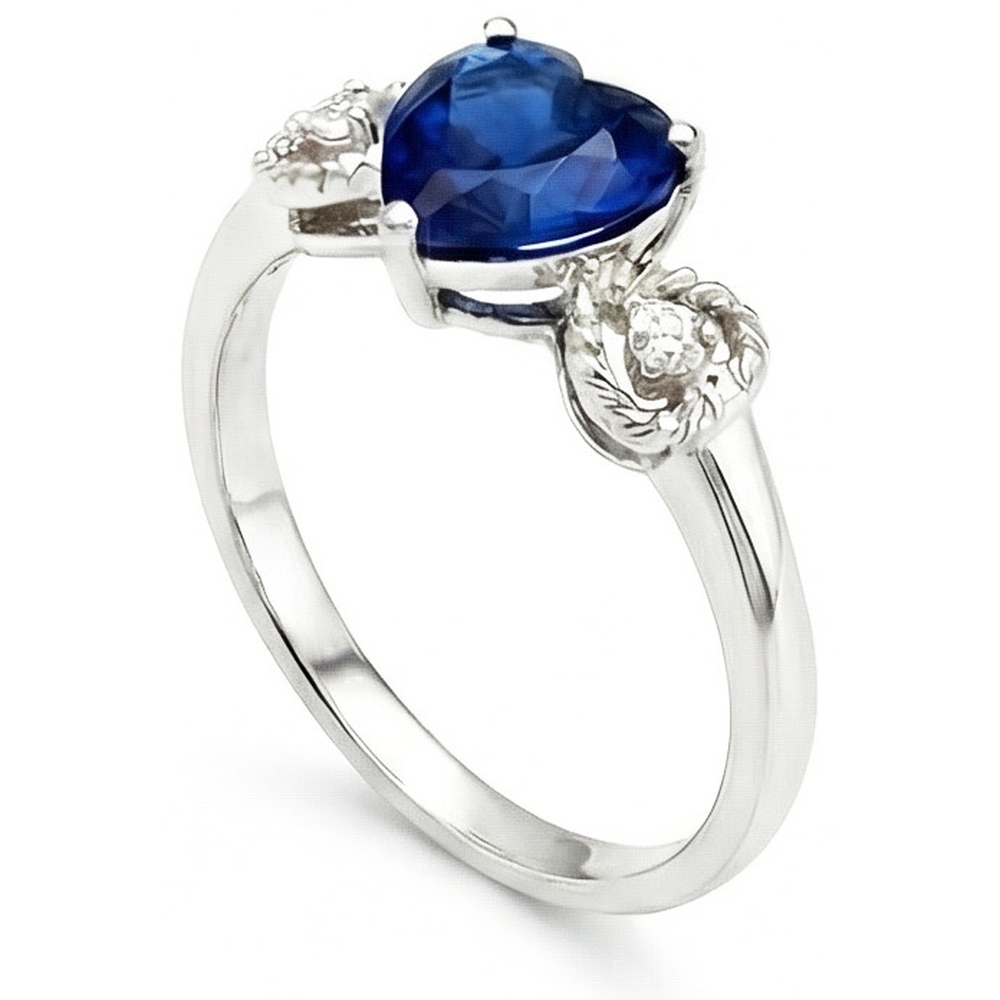 natural round sapphire 2.25ct ring close up detail