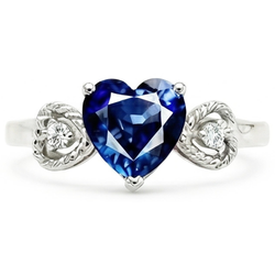 Natural Sapphire Ring 2.25ct - White Gold 14K