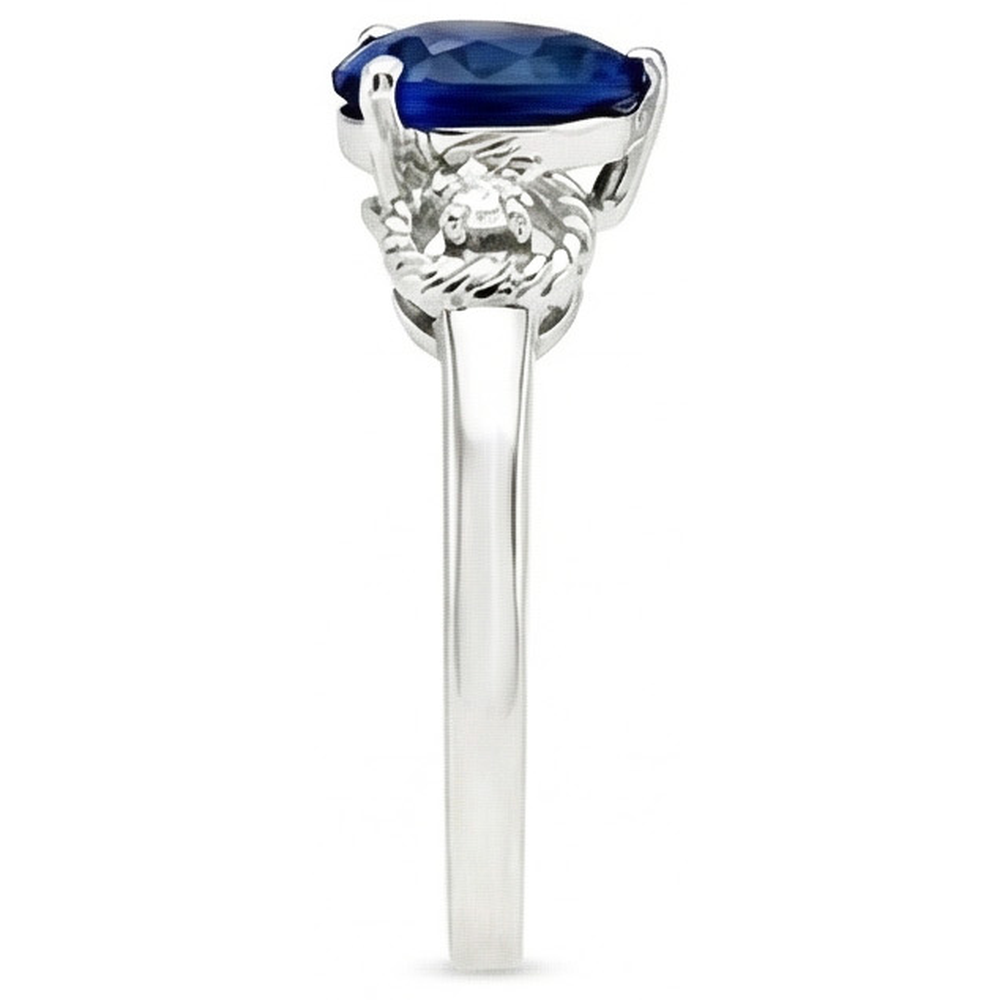 natural round sapphire 2.25ct ring top view