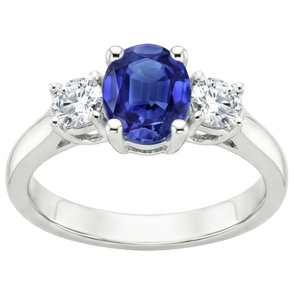 natural round sapphire 2.50ct ring side angle