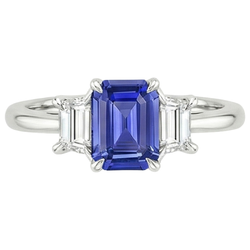 Natural Sapphire Ring 3.50ct - White Gold 14K