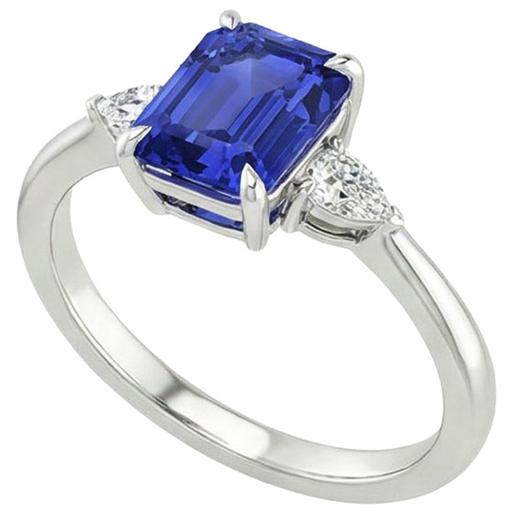 natural emerald sapphire 3.25ct ring side angle