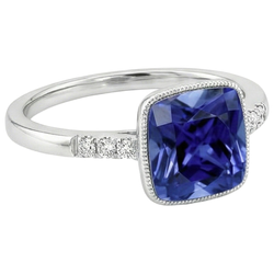 Natural Sapphire Ring 6ct - White Gold 14K