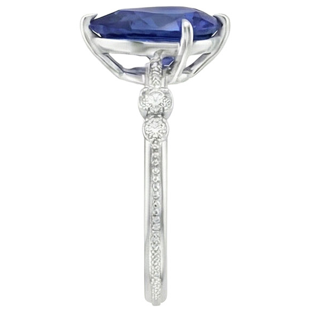 natural round sapphire 2.50ct ring top view