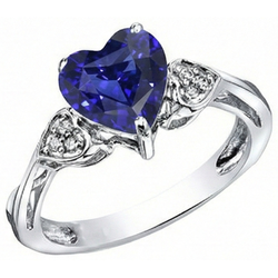 Natural Sapphire Ring 2.50ct - White Gold 14K