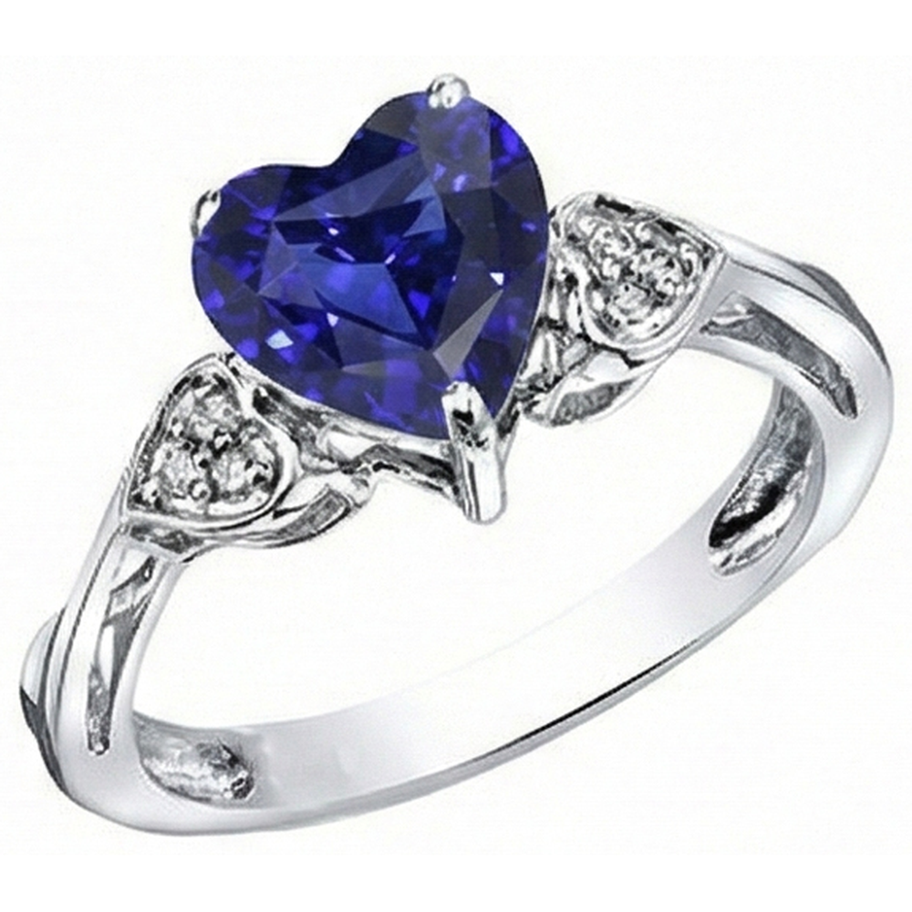 natural round sapphire 2.50ct ring front view