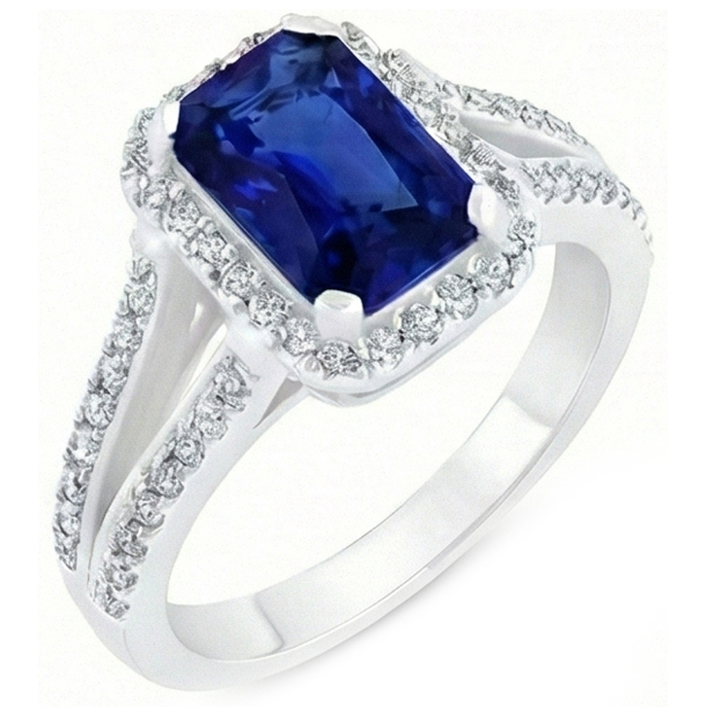 natural round sapphire 5.50ct ring side angle