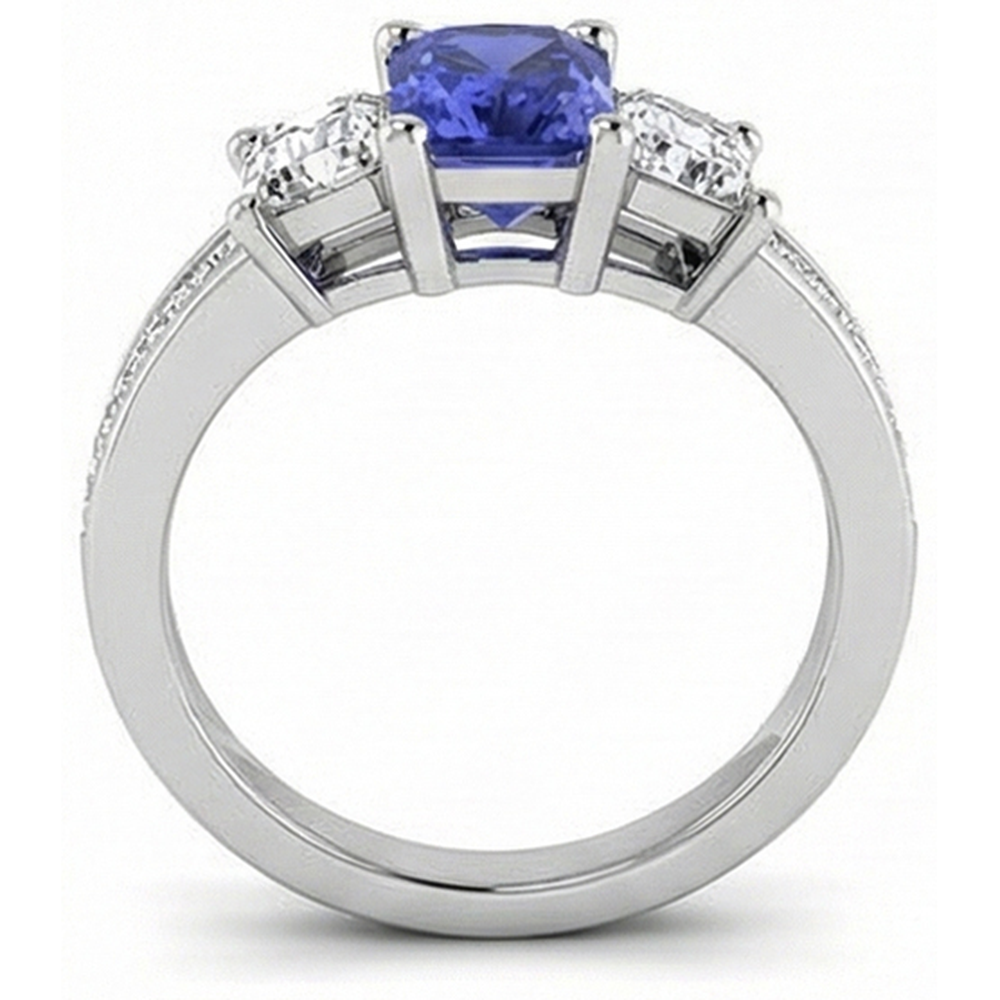 natural princess sapphire 3ct ring on white background