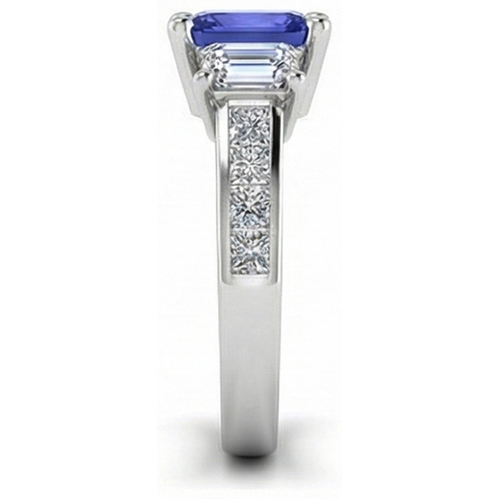 natural princess sapphire 3ct ring profile view